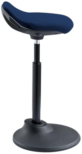 Image of KORE Design Office Adjustable Pivot Stool Square Seat, Ergonomic Home Office Chair, Comfortable Adult Wobble Computer Desk Chairs, Ideal for Active Sitting, Work, Study, 22 inch-30 inch, Blue Fabric