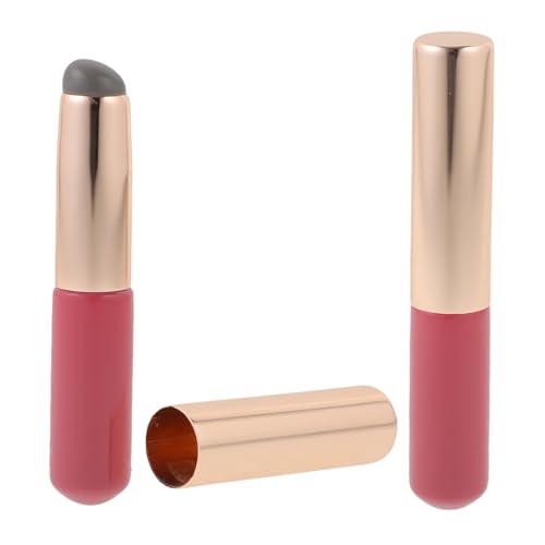 WRITWAA 2pcs Lip Makeup Brush Silicone Lip Brush for Lipstick Balm Gloss Concealer Wand Compact Portable