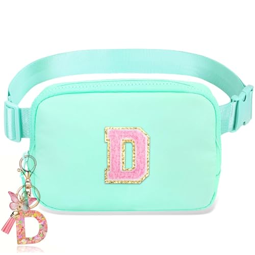 Image of Belt Bag for Girls Gifts - Birthday Gifts for Teenager, Personalized Gifts for Mom Freind Sister Teacher, Graduation GiftsInitial Crossbody Bag Belt Bag for Women Mint Green D