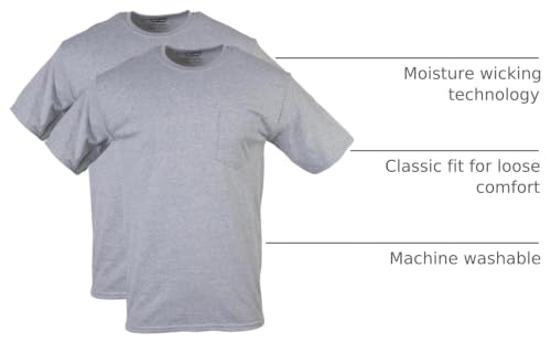 Image of Gildan Unisex Adult DryBlend Workwear T-Shirts with Pocket, 2-Pack
