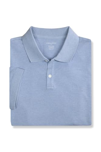 Camiseta polo para hombre Banana Republic Factory, corte slim fit, de piqué con malla y algodón orgánico, con monograma miniatura 1