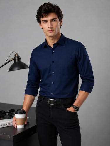 Image of Appel Touch Men's Cotton Blend Formal Shirt Full Sleeves