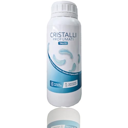 DL SERVICE Anticalcare per Lavatrice in Cristalli Profumati, azione Anticalcare, Igienizzante e Ammorbidente, ecologico e naturale per bucato morbido e lavatrice pulita, 500 ml (Talco)