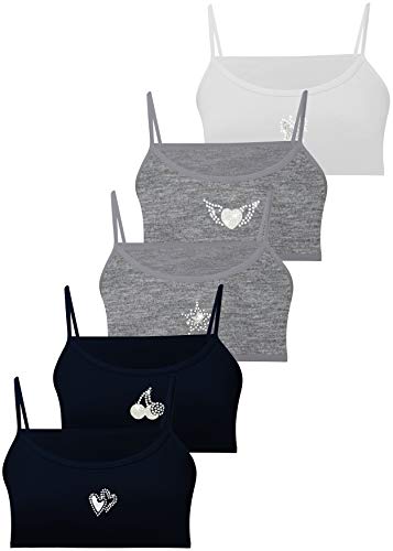 LOREZA ® 5 Brassières en Coton pour Fille sous-vêtements - M-223-10-11 Ans