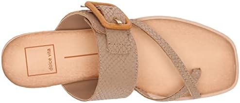 Dolce Vita Women's Perris Flat Sandal, Cafe Embossed Leather, 8 | Image 4