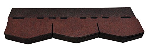 Preisvergleich Produktbild Bitumenschindeln Dachschindeln Dreieck Schindel Glasvlies Dachpappe Bitumen rot gefl. 3 m²