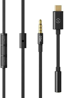MASTER & DYNAMIC MWE05 Wired in Ear Headphones, Wired Ear Buds with Built-in Remote to Control Music, Phone Calls, and Volume with USB-C Adapter, Palladium/Black