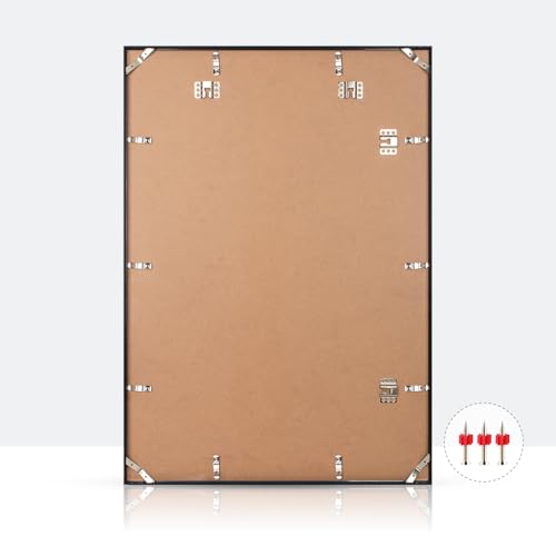 Image of Homso A2 Poster Picture Frame in Black, Metal Thin Board Frame with Acrylic Plexiglass for Pictures 16.5x23.4 with Mat or 11.7x16.5 without Mat for Horizontal and Vertical