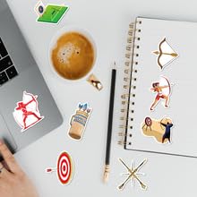 50PCS Archery Stickers for Water Bottle,Luggage,Computer,Scrapbook,Bike,Car,Helmet,Phone,Laptop,Aesthetic Cartoon Shooting Waterproof Vinyl Decals,Girls Teens Sticker,Trendy Sport Graffiti Sticker - Image 4