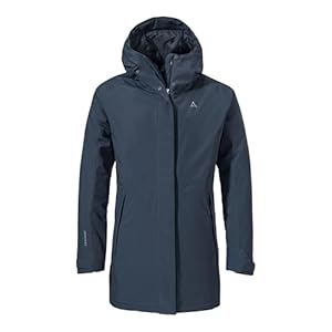 Schöffel Damen Parka Style Froda WMS, atmungsaktiver, wasserdichter Parka mit 2-Wege-Stretch, leichte Outdoorjacke mit verstellbarer Kapuze, navy blazer, 38