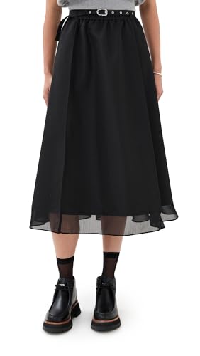 3.1 Phillip Lim Women's Belted Midi Skirt with Chiffon Hem