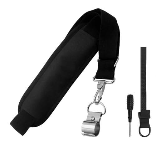 Image of Shoulder Strap for EGO String Trimmer, Leaf Blower, Multi Head System - Durable Nylon and Metal-Clip Compatible with Greenworks String Trimmer, Leaf Blower, Shrub Trimmers - Black