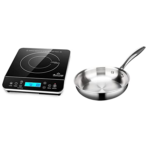 Duxtop Portable Countertop Burner Hot Plate & Stainless Steel Stir-Fry Pan, 10 Inches
