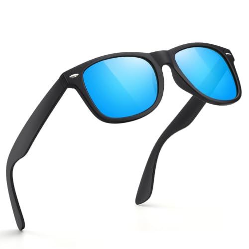 Image of FEIDUSUN Sunglasses Men Polarized Sunglasses for Mens and Womens,Black Retro Sun Glasses Driving Fishing UV Protection