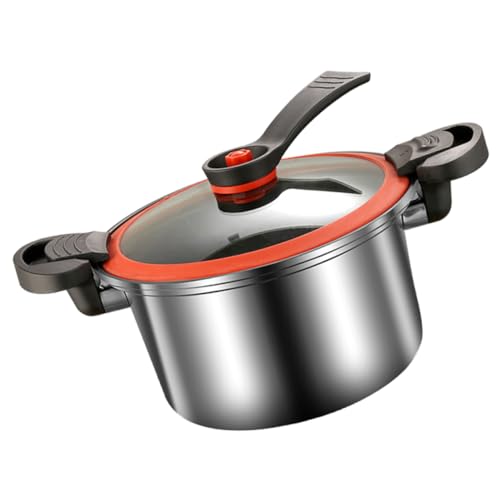 Cabilock Olla de Cocina de Presión Inoxidable con Asa Doble para Guisos y Cocción Rápida y Uniforme Antiadherente y Resistente al Calor