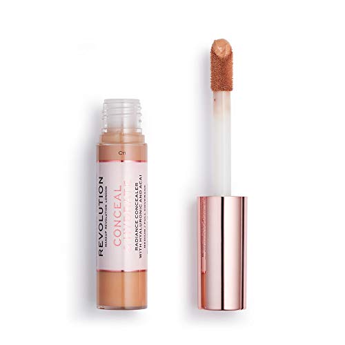 Makeup Revolution Conceal And Hydrate Concealer, Full Coverage & Matte Finish, C11 For Medium/Dark Skin Tones, Vegan & Cruelty-Free, 0.7 Fl Oz #TOP1