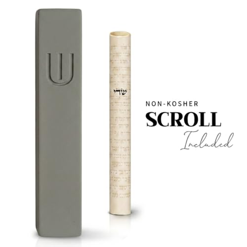 Image of SURI Mezuzah for Door with Scroll - 6 Inch Modern Mezuzah Case with Non Kosher Scroll Included, Fits up to 5 inch Scroll, Easy Adhesive Installation, Gift Box Included