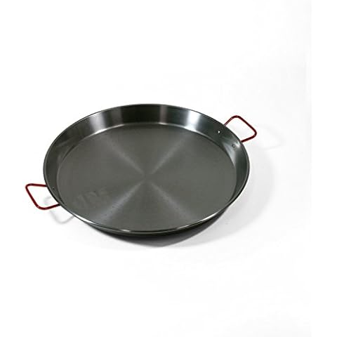 Garcima La Paella 20-Inch Carbon Steel Paella Pan (Large, Silver) Cover