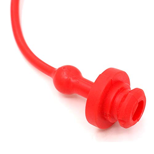 Image of Hydraulic Coupler Dust Cap Plug Set 1 inch ISO-B,CEKER Hydraulic Dust Covers Male Female Quick Connects Fittings,Red Cap with Retention Ring Keeps Cap Attached to Hose 2set
