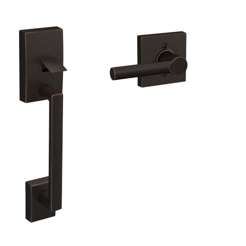 Image of SCHLAGE Century Lower Half Entry Handleset, Broadway Lever, Aged Bronze