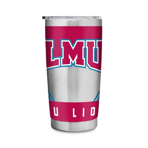 Rico Industries NCAA Loyola Marymount Lions Standard 20oz Stainless Steel Tumbler with Lid - Great For Coffee, Tea, Water or Cocktails