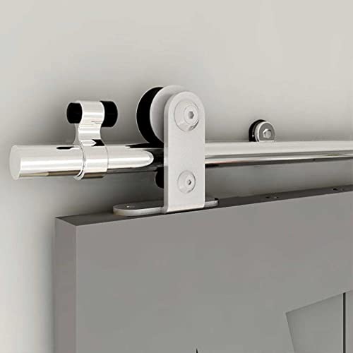Herrajes Puertas Correderas Inox Doble 183cm Rieles Kit Puerta Corredera Negro para 2 Puerta Corredera Madera 45cm Ancho, Acero Inoxidable T Forma Cover