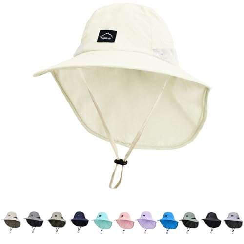 Image of ZOORON Kids Sun Hat with Neck Flap UPF 50+ Beach Hats for Baby Boys Girls