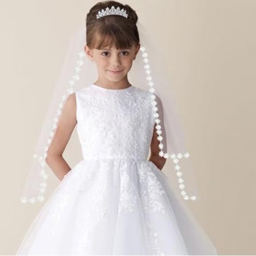 Girls First Communion Veils Church Veil Catholic Chapel Mass Head Coverings Kids First Holy Communion Baptism Gifts2