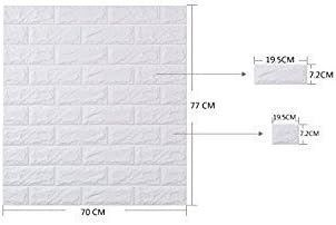 Miniatura 5 de Papel tapiz grueso de espuma de polietileno 3D D.I.Y para despegar y autoadhesivo, panel de pared acolchado (patrón de ladrillo de 36 pies cuadrados)