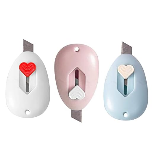 Momeski 3 Piezas Mini Cuchillo Utilitario de Bolsillo con Forma, Cuchillo Utilitario Retráctil Portátil, Cuchillo de Papelería, Cuchillo de Caja Express, Cortador de Papel
