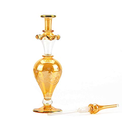 NileCart 9 in. Egyptian Perfume Bottle large size 100 ml. handmade in Egypt For your perfume, essential oils, Egyptian decoration or party table centerpiece (Honey) - image 2