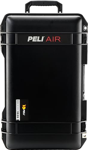 PELI 1535 Air Leichter Schützender Trolley für Kamera- und Fotografieequipment, Wasser- und Staubdicht, 27L Volumen, Ohne Schaumstoffeinlage, Farbe: Schwarz