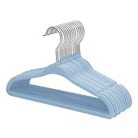 ManGotree Baby Velvet Hangers, Infant and Toddler Hanger, Non-Slip Children Hangers, Ultra-Slim Space Saving Kids Hanger, Sturdy Clothes Hanger 15 Pack (Blue)