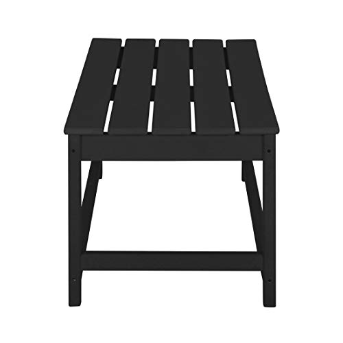 Westintrends Malibu Outdoor Coffee Table, 35" X 17.5" All Weather Poly Lumber Patio Adirondack Coffee Table For Garden Lawn Porch Balcony, Black #TOP5