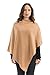 Dalle Piane Cashmere - Poncho Cashmere Blend - Made in Italy, Color: Camel, One Size