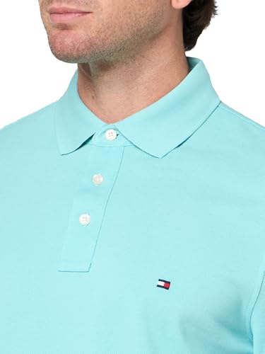 Image of Tommy Hilfiger Men's Short Sleeve Polo Shirts in Slim Fit with Stretch and Organic Pique Cotton