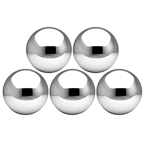 WUURAA Lot de 5 boules d'observation en acier inoxydable poli miroir - Boule creuse réfléchissante - Sphère de jardin flottante - Sphère de jardin flottante