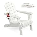 LOUNZY Folding Adirondack Chair, White