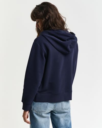 GANT Sweat à Capuche zippé pour Femme, Bleu crépuscule, XL