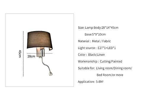 Apliques de cabecera de dormitorio murale LED modernos con pantalla de lino luz cálida 7