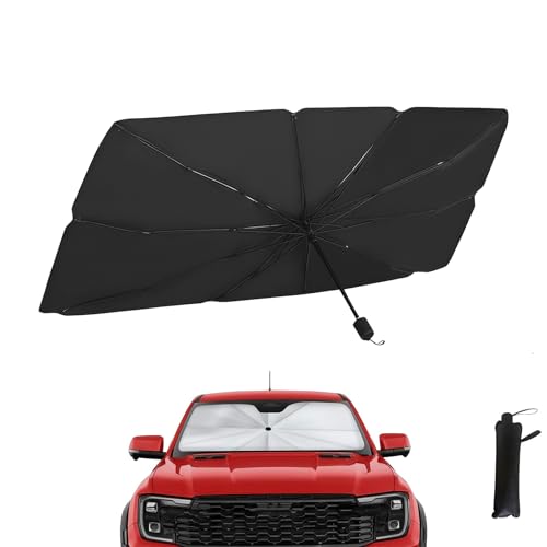 EHIOG Parasol Coche Delantero, Parasol Plegable Bloquea de Los Rayos UV Paraguas Coche, para la Mayoría de Los Vehículos, 140 x 80 cm