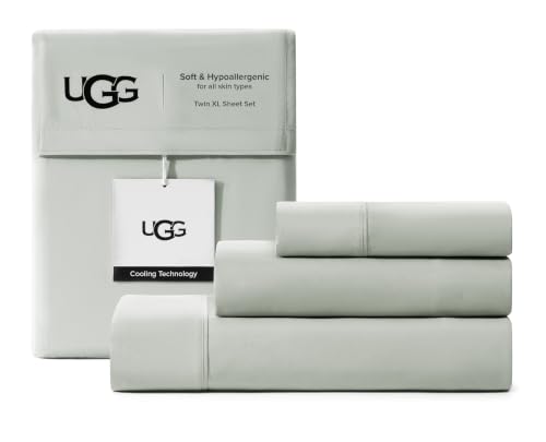 UGG Hedi Twin XL Sheets, Cooling Sheet Set, Ultra Soft, 3-Piece, Green