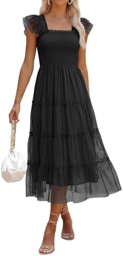 ANRABESS Women Summer Floral Midi Dress Sleeveless Boho Flowy Smo...