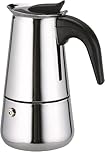 Solazzia Coffee Maker 9 Cup Moka Pot Stainless Steel Percolator coffee pot Espresso Maker, Compatible with Gas, Electric, Ceramic, and Induction stovetops(15 fl oz/450 ml)