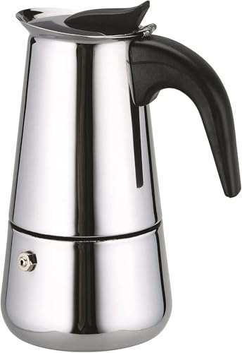 Imagen de HOME SOLAZZIA Cafetera Italiana en acero inoxidable para espresso 4 TAZAS 200 ML Compatible con gas