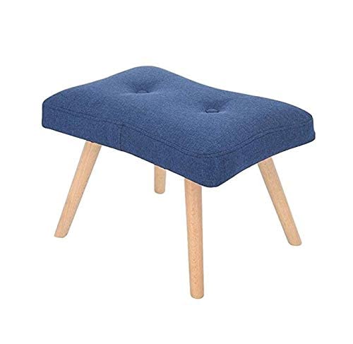 Pouf ottoman canapé et tabouret de siège rembourré en bois bleu