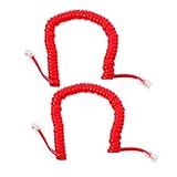 SHINEOFI 2Pcs Coiled Phone Cords for Landline Telephones Flexible Durable Curly Telephone Cables Stable Signal Transmission Sound Quality for Home Office Use
