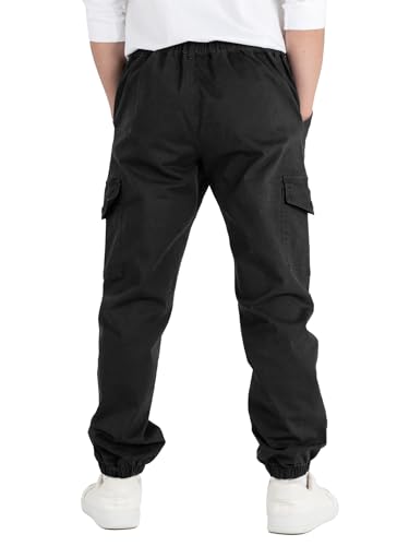 CAMLAKEE Kids Boys Elasticated Waist Slim Fit Cargo Joggers
