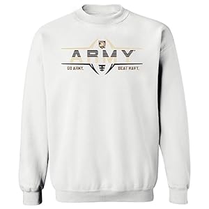 CornBorn Army Black Knights Apparel Men Sweatshirt – Crewneck Army Football Laces – White – XL