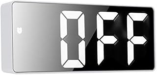 LED Digital Desk Clock, Table Wall Clocks 6.3in Large Mirror Surface LED Clocks with USB Charger Ports, Temperature Detect, Electronic Desktop Alarm Clock for Office Home Living Room